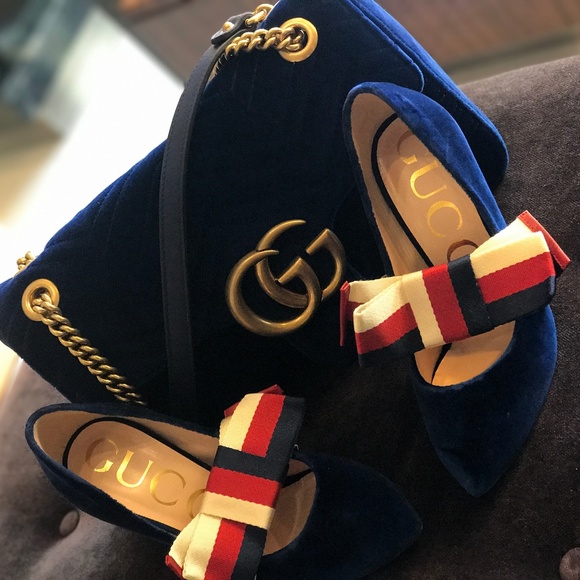 Gucci Shoes Gucci Velvet Pump With Removable Sylvie Bow Poshmark